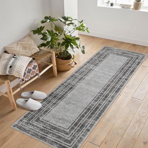 Coucheta Multiple Sizes and Colors Washable Runner - Low Pile Non-Slip Carpet for Hallway, Entryway & Kitchen, Stain Resistant Machine Washable Rug - 1 of 4
