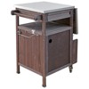 GlasFlength Decorative Storage Cabinets, Wood Frame, with Drawer, Grooved Sliding, Table with Hooks, Red, 40.5"*21"*36.25" - 4 of 4