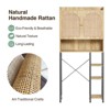 Rattan Over The Toilet Storage Cabinet with Adjustable Shelf and Wood Rack, Tall Storage Shelves - 3 of 4