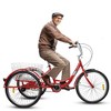 3 Wheels Bike, 24" Tricycles For Mens Womens Seniors With Rear Basket, Carbon Steel Frame, For Recreation Exercise Shopping - 2 of 4