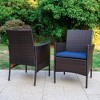 2pk Outdoor Rattan Arm Chairs with Cushions - Captiva Designs - image 2 of 4