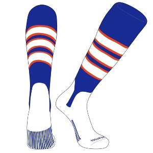 PEAR SOX OTC Baseball Softball Stirrup Socks (C, 5in) Royal, Orange, White - 1 of 3