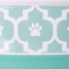 Bone Dry Ceramic Pet Single Bowl Lattice Paw Print, Aqua, Small - 2 of 4