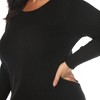 White Mark Plus Size Long Sleeve Rib Midi Sweater Dress - 4 of 4