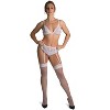 Memoi 4 Piece Set Women's Genevieve Garter, Bralette, Panty, and Stockings - 2 of 4