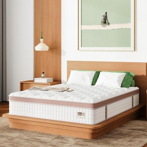 Whisen 14" King Hybrid Mattress, Luxury Ergonomic Mattress, Memory Foam Mattress, Pocket Innerspring - 1 of 4