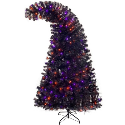 6FT Artificial Fir Christmas Tree, Bendable Grinch Style Xmas Tree with 1080 Lush Branch Tips, 300 LED Lights, Purple-ModernLuxe