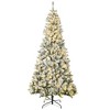 HOMCOM Prelit Artificial Christmas Tree Holiday Decoration with Snow Flocked Branches, Warm White LED Lights, Auto Open, Green - 4 of 4