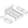 Gulches Full Size Wood Platform Bed Frame with 4 Storage Drawers and Headboard of White Color for All Ages - 4 of 4