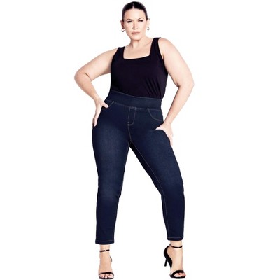 Avenue Women's Plus Size Tall Butter Denim Pull On Jean