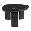 HomeRoots 54" Black Genuine Marble and Wood Free Form Coffee Table - 4 of 4