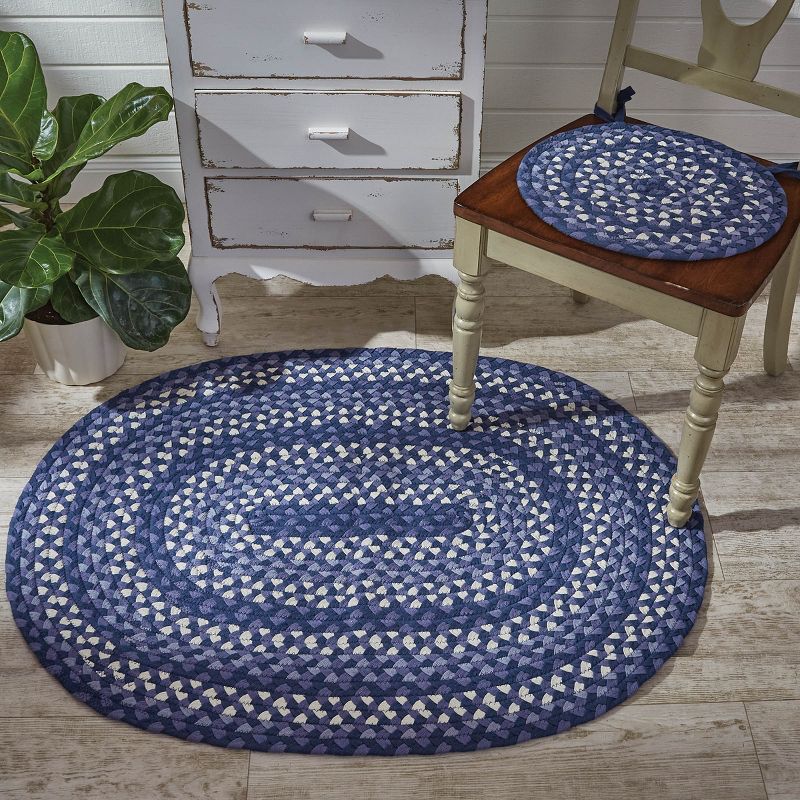 Park Designs Blue and Stone Braided Oval Rug 32 in x 42 in, 2 of 4