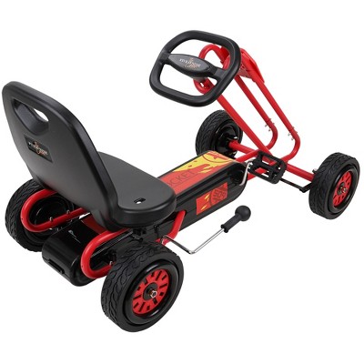 Red Rocket Pedal Go Kart with Adjustable Ergonomic Seat