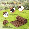 VINGLI 22in x 8ft Wooden Garden Pathway for Outdoors, Roll Out Pathway Flooring, Anti-Slip Patio Walkway with Wire&Stake - 3 of 4