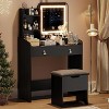 Vanity Desk with Mirror , Small Makeup Vanities Set with 2 Drawers, Vanity for Girls Women with Storage Stool Bedroom - 3 of 4