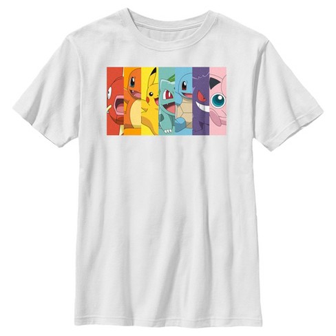 488px x 488px - Boy's Pokemon Character Box-up Rainbow T-shirt - White - X Small : Target