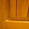 36 in. x 80 in.2-Panel Plank Arch Top Left Hand Inswing Wooden Grain Finished Fiberglass Knock Down Front Exterior Door with Door Jamb - 3 of 4