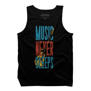 Men's Design By Humans music never sleeps By solon2020 Tank Top - 1 of 2