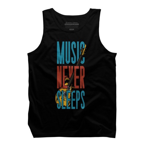 Men's Design By Humans music never sleeps By solon2020 Tank Top - image 1 of 2