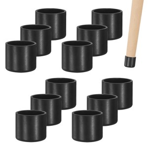 Unique Bargains Non-Slip PVC Chair Leg Caps Floor Protectors for Folding Chairs Black - 1 of 4