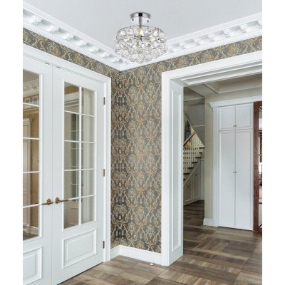 Savannah 12" Chrome Flush Mount with Crystal Accents