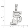 Black Bow Jewelry 10k White Gold San Jose State Spartans NCAA Large Pendant - 2 of 3