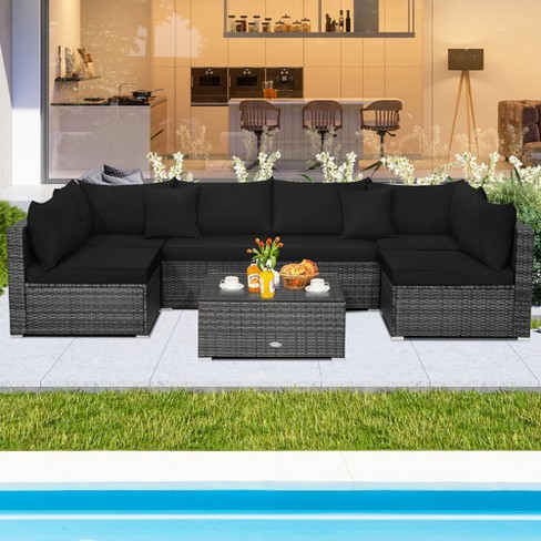 Kathy 4 seater cheap rattan corner sofa set