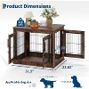31.5in Dog Crate Furniture, Heavy Duty Wooden Indoor Anti-Chew Kennel Dog House Cage Side End Table - 2 of 4