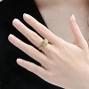 Guili Gold Panther Head Open Band Ring Adorned with Emerald Green and Clear Cubic Zirconia for a Bold, Luxurious, and Fashion-Forward Look - 3 of 3