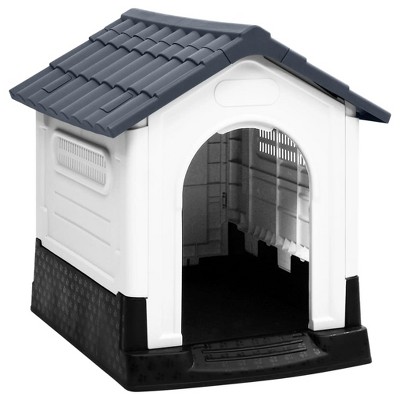 Small Gray Raised Floor Polypropylene Dog House