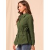 INSPIRE CHIC Women's Drawstring Waist Flap Pockets Lightweight Utility Jacket - 4 of 4