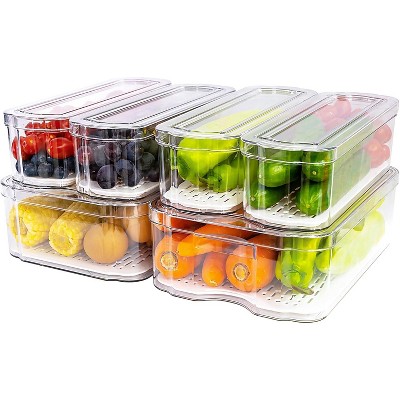6-Pack Clear Freezer Organizer Bins with Lids for Kitchen & Pantry