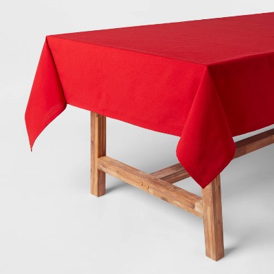 120" x 60" Cotton Tablecloth Dark Red - Threshold™