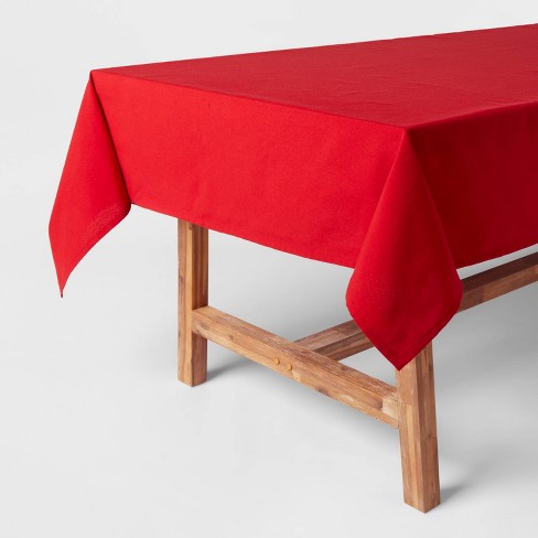 120" X 60" Cotton Tablecloth Dark Red - Threshold™ : Target