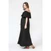 Hello Miz Women's Off Shoulder Ruffle Maternity Maxi Dress - 3 of 4