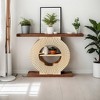 Hommoo 39.3-Inch Wood Console Table Shelves and Circle Base - 2 of 4