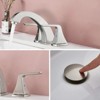 LunaLulink Widespread 2 Handles Bathroom Faucet with Pop Up Sink Drain Brushed Nickel - 3 of 4