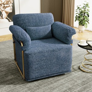 Modern Swivel Accent Chair with 360 Degree Rotation,Upholstered Armchair with Metal Legs,Accent Chair for Living Room or Office-Coolbibila - 1 of 4