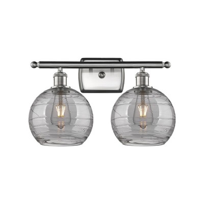Athens Deco Swirl - 2 Light Bath Vanity In Industrial Style-11.25 Inches Tall and 18 Inches Wide