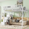 TIRAMISUBEST Full/Queen Size Loft Bed with Stairs, Metal Full Loft Bedframe with Storage Shelves, High Loft Bed with Wardrobe for Kids Teens - 2 of 4