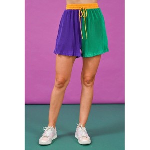 Women's Mardi Gras Color Block Shorts - FANTASTIC FAWN - 1 of 4