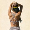Women's Checkered Swim Top with Scalloped Neckline - Cupshe - 3 of 4