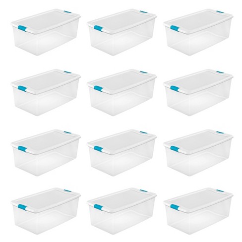 Sterilite Clear Plastic Stackable Storage Container Bin Box Tote With Clear  Latching Lid Organizing Solution For Home & Classroom, 12 Pack : Target