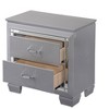 1pc Modern Two Drawer LED Lights Beveled Mirror Accents Chrome Finish Hardware Faux Crystal Accent Silver Finish - 3 of 4