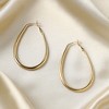 SOHI Women's Champayne Gold Minimal Oval Hoop Earrrings - 2 of 4