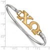 Black Bow Jewelry 14k Yellow Gold Plated Sterling Silver Chi Omega Greek Life Bangle Bracelet 8 Inch - 2 of 3