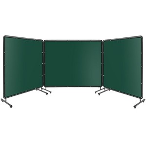 3 Panel Vinyl Welding Screen with Metal Frame,Flame-Resistant Welding Protection Screen, Welding Screen Panel for Workshop,Industrial - 1 of 4