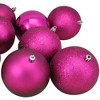 Northlight 12ct Shatterproof 4-Finish Christmas Ball Ornament Set 4" - Pink - 3 of 3