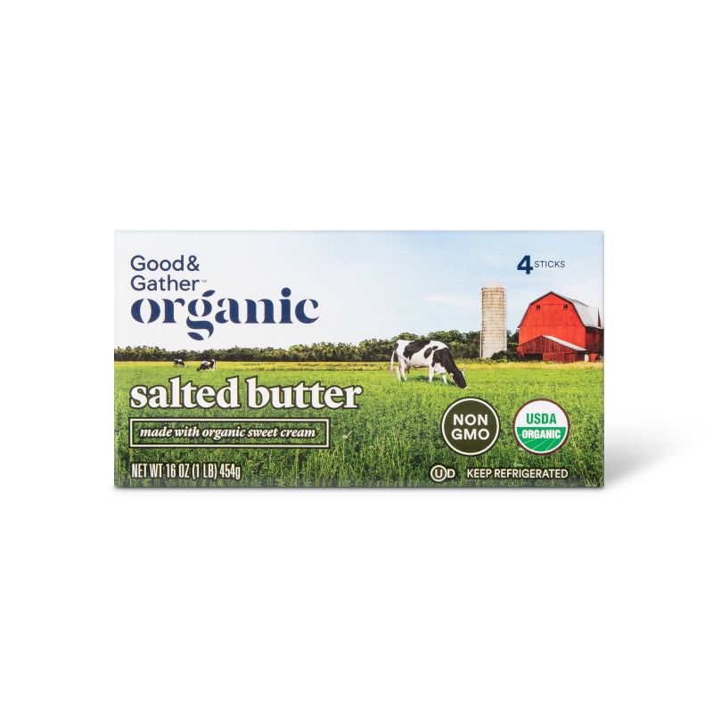 Organic Salted Butter - 1lb - Good & Gather&#8482;, 1 of 5
