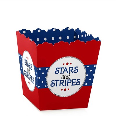 Big Dot of Happiness Red, White and Blue - Memorial Day and 4th of July Party Mini Favor Boxes - Patriotic USA Party Treat Candy Boxes - Set of 12